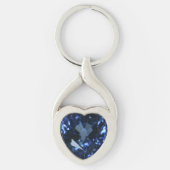 Blue Sapphire Heart Sleutelhanger (Voorkant)