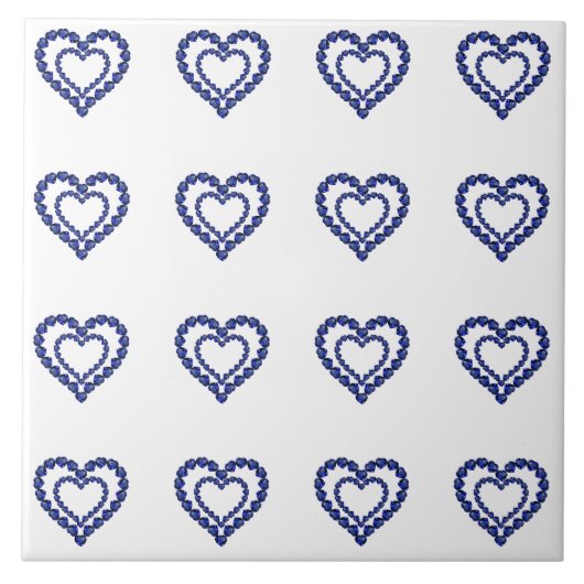 Blue Sapphire Heart Tegeltje (Voorkant)