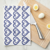 Blue Sapphire Heart Theedoek (Quarter Fold)