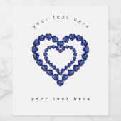 Blue Sapphire Heart Wijn Etiket (Enkel label)