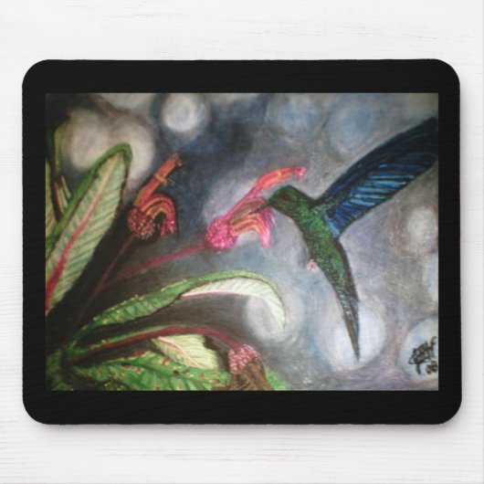 BLUE SAPPHIRE HUMMING BIRD MOUSEPAD MUISMAT (Voorkant)