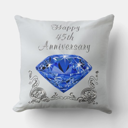 Blue Sapphire Jubileum Gifts, 45th Jubileum Kussen (Voorkant)