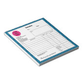 Blue Sapphire Line Company Business Fvoice Note Notitieblok (Schuin)