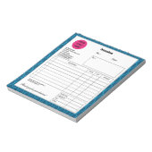 Blue Sapphire Line Company Business Fvoice Note Notitieblok (Linkerzijde)