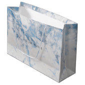 Blue Sapphire Marble Metallic Gift Gray Silver VIP Large Cadeautasje (Voorkant Gekanteld)