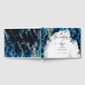 Blue Sapphire Marked Waterverf BarefootBride™ Gastenboek (Volledig)