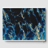 Blue Sapphire Marked Waterverf BarefootBride™ Gastenboek (Achterkant)