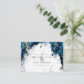 Blue Sapphire Marked Waterverf BarefootBride™ Visitekaartje (Staand voorkant)