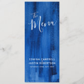 Blue Sapphire modern abstract art trouwmenu Menu (Voorkant)