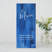 Blue Sapphire modern abstract art trouwmenu Menu (Staand voorkant)