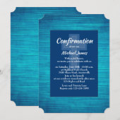Blue Sapphire Religious Invitation Kaart (Voorkant / Achterkant)