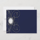 Blue Sapphire & Silver Diamond Jubileum RSVP Kaart (Achterkant)