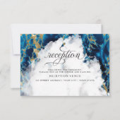 Blue Sapphire Waterverf Geode BarefootBride™ Kaart (Voorkant)