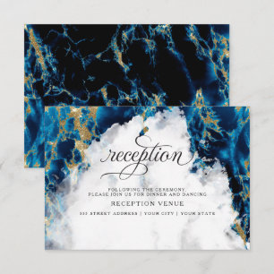 Blue Sapphire Waterverf Geode BarefootBride™ Kaart