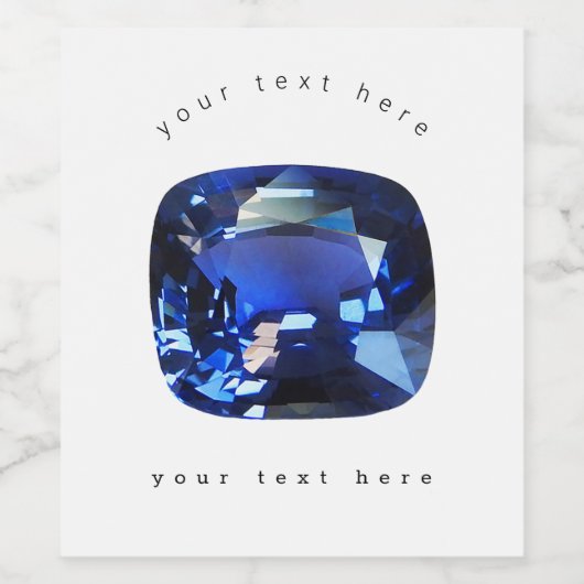 Blue Sapphire Wijn Etiket (Enkel label)