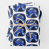 Blue Sapphire Wrapping Paper Cushion Gemstone (In situ)