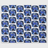 Blue Sapphire Wrapping Paper Cushion Gemstone Cadeaupapier (Vlak)