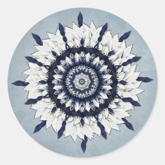 Blue Sash Mandala Art Sticker (Voorkant)