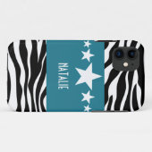 Blue Sassy Star Zebra BT iPhone 5 Hoesje (Achterkant (horizontaal))
