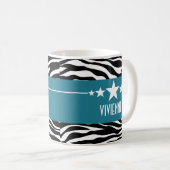 Blue Sassy Star Zebra Mok (Voorkant rechts)