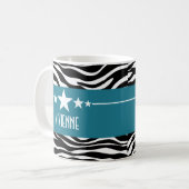 Blue Sassy Star Zebra Mok (Voorkant links)