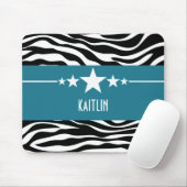 Blue Sassy Star Zebra Mousepad Muismat (Met muis)