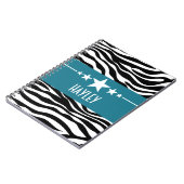 Blue Sassy Star Zebra Notitieboek (Linkerzijde)