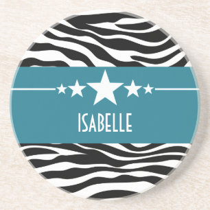 Blue Sassy Star Zebra Onderzetter