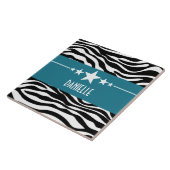 Blue Sassy Star Zebra Tegel Tegeltje (Zijkant)