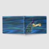 Blue Satin and Peacock Wedding Guest Book Gastenboek (Volledig)