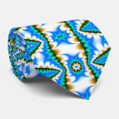 Blue Satin Arrowiad Fractal Stropdas (Opgerold)