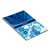 Blue Satin in Flowers Personalized Journal Notitieboek (Rechterzijde)