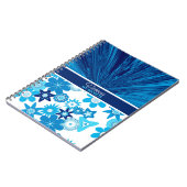 Blue Satin in Flowers Personalized Journal Notitieboek (Linkerzijde)