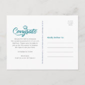Blue Save Date Afstuderen Photo Bold Arch Script Uitnodiging Briefkaart (Achterkant)
