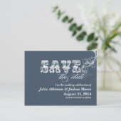 Blue  Save the Date briefkaarten (Staand voorkant)