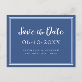 Blue Save the Date Sjabloon Wedding Simple Modern
