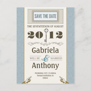 Blue Save the Date Unique briefkaarten