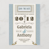 Blue  Save the Date Unique briefkaarten (Voorkant)