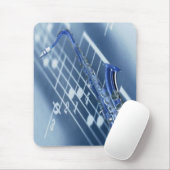 Blue Saxophone Mousepad Muismat (Met muis)