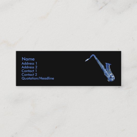 Blue Saxophone-profielkaart Mini Visitekaartje (Voorkant)