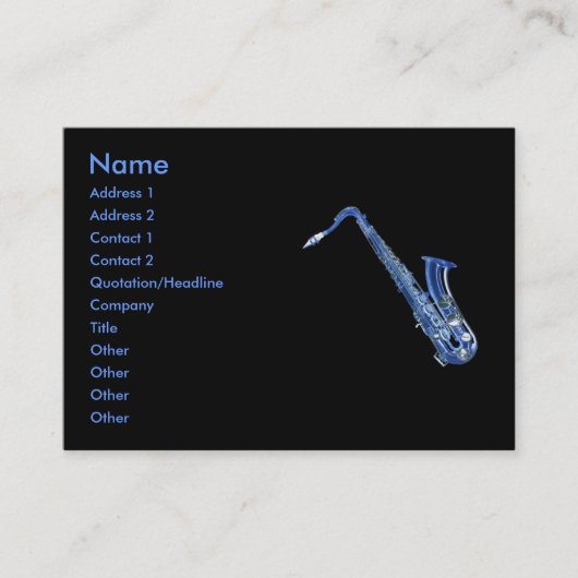 Blue Saxophone-profielkaart Visitekaartje (Voorkant)