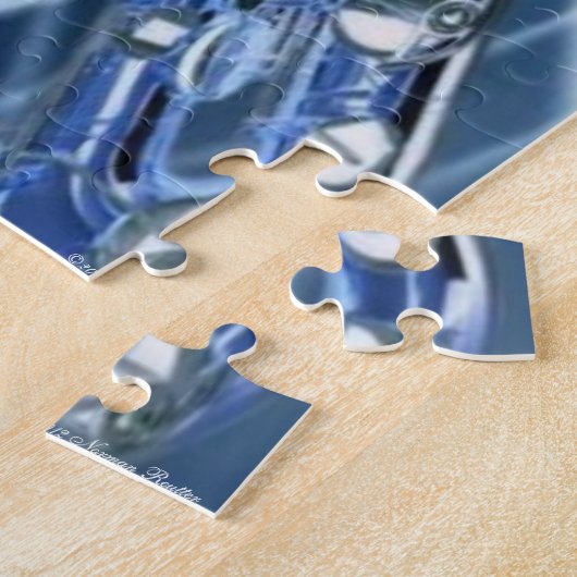 Blue Saxophone Puzzle Legpuzzel (Zijkant)