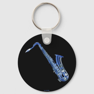 Blue Saxophone Sleutelhanger