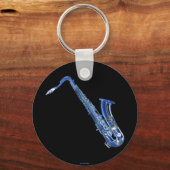 Blue Saxophone Sleutelhanger (Voorkant)