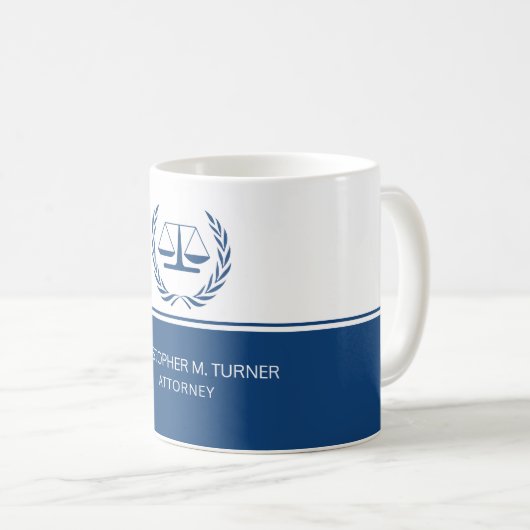 Blue Scale of Justice Attorney Coffee Mok (Voorkant rechts)