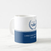 Blue Scale of Justice Attorney Coffee Mok (Voorkant links)