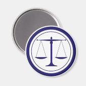 Blue Scales of Justice Silhouette Magneet (Voorkant / Achterkant)