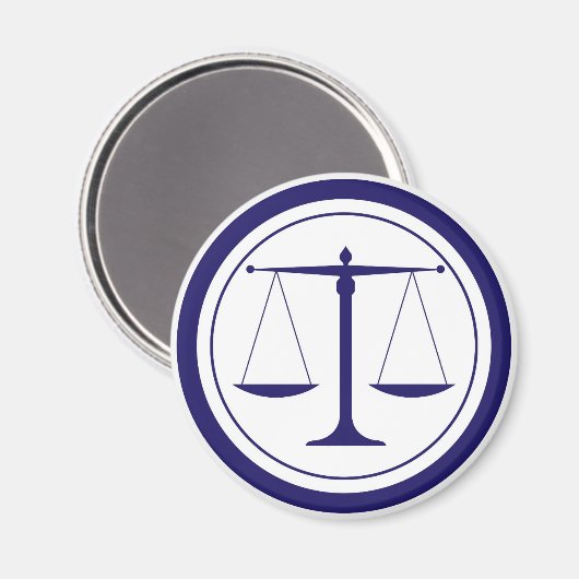 Blue Scales of Justice Silhouette Magneet (Voorkant / Achterkant)
