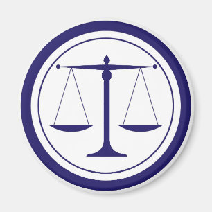 Blue Scales of Justice Silhouette Magneet