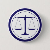Blue Scales of Justice Silhouette Ronde Button 5,7 Cm (Voorkant)